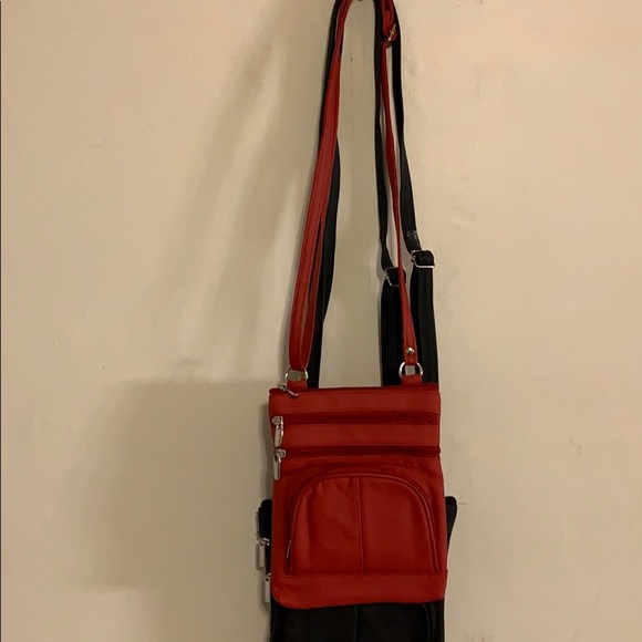 BUNDLE leather purses black/red/navy with pockets. - Picture 7 of 7